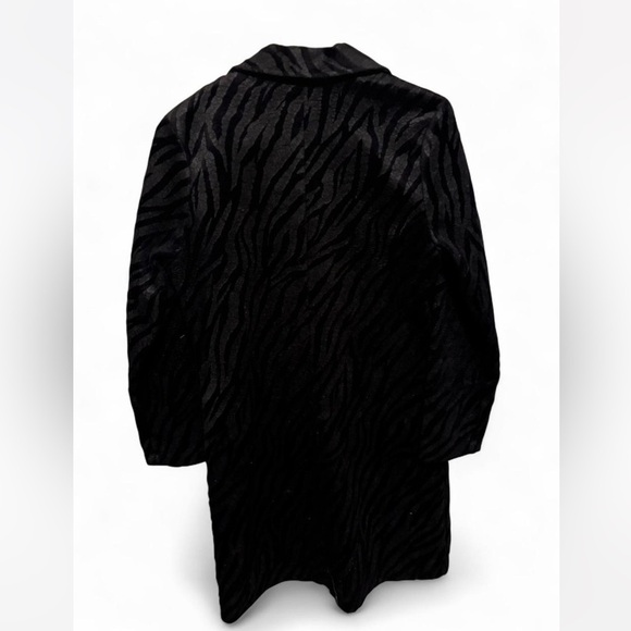Vintage Forever 21 Black Zebra Print Trench Coat / blazer medium Y2K - Picture 7 of 7